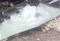 Shocking footage shows huge water leak erupting onto road
