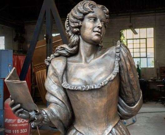 The magnificent new Aphra Behn bronze statue fresh from the foundry, which will be placed outside the Beaney Museum in Canterbury. Picture: Canterbury Commemoration Society